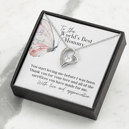 To the World's Best Mommy  - Forever Love - Pendant Necklace