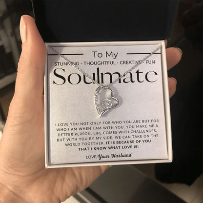 Soulmate, Because of You - Gift For My Wife - Thoughtful Christmas Gifts For Her, Valentine's Day, Birthday Present, Wedding Anniversary