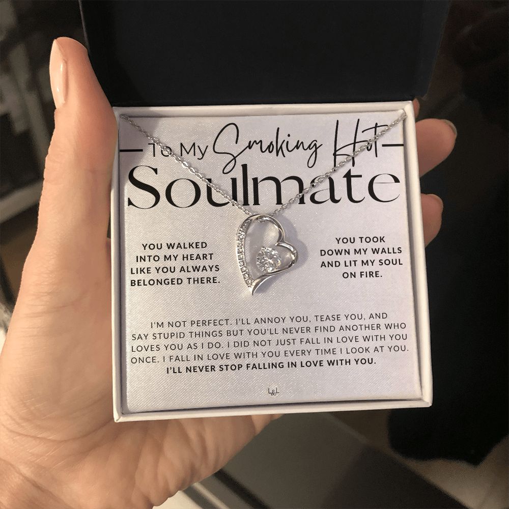 My Smoking Hot Soulmate - You Lit My Soul On Fire - Thinking of You - Romantic Gift for Her - Soulmate Necklace - Christmas, Valentine's, Birthday or Anniversary Gifts