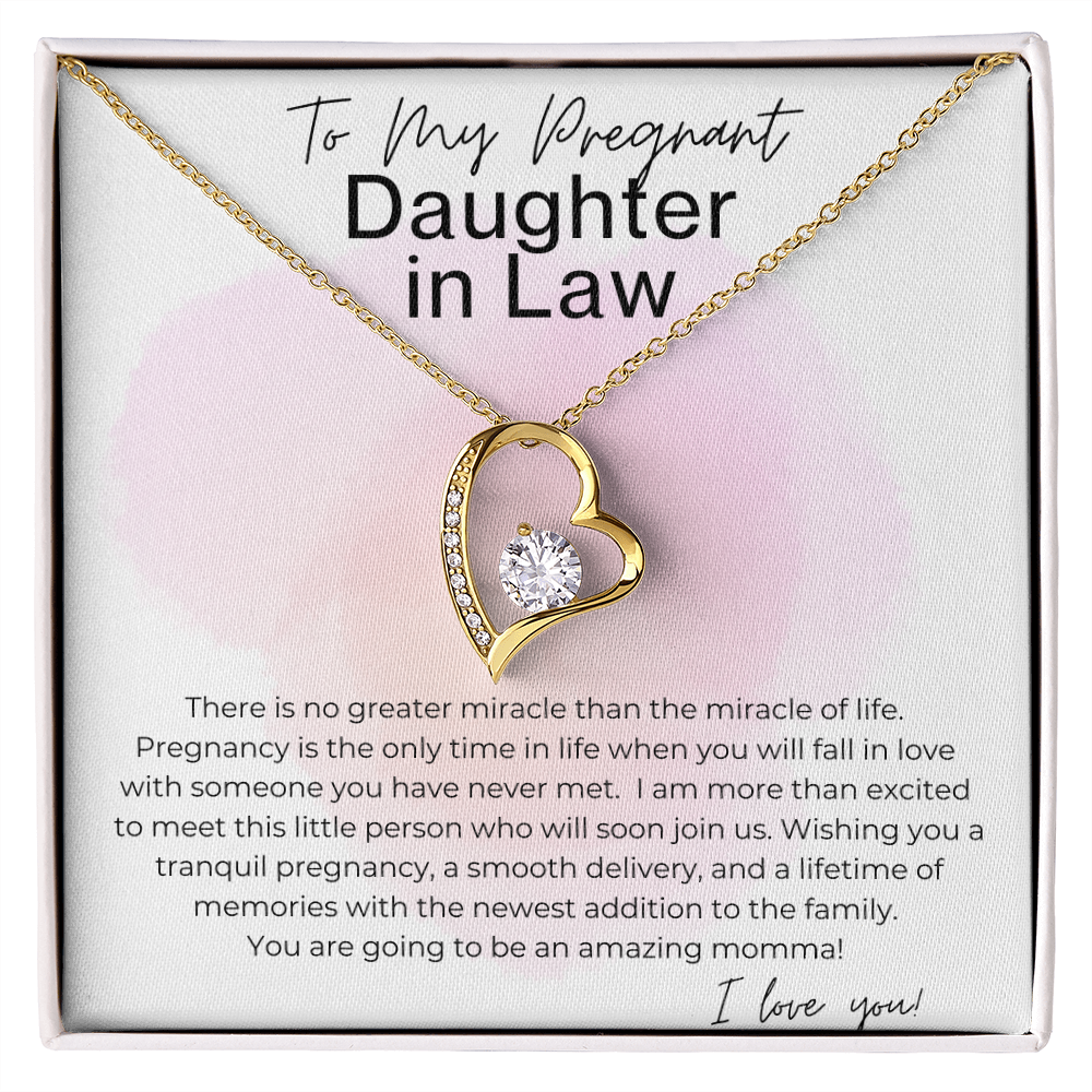 You will be an Amazing Momma - Gift for Pregnant Daughter in Law - Heart Pendant Necklace