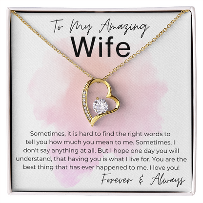 Having You is What I Live For - Gift for Wife - Heart Pendant Necklace