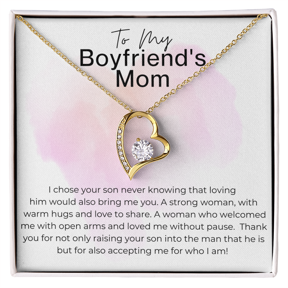 Thank You for Accepting Who I Am - Gift for Boyfriend's Mom - Heart Pendant Necklace
