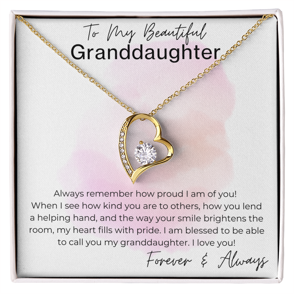 Your Smile Brightens the Room - Gift for Granddaughter - Heart Pendant Necklace