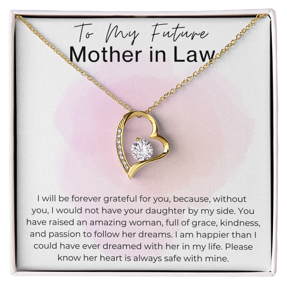 Forever Grateful - Gift for Future Mother in Law - Heart Pendant Necklace