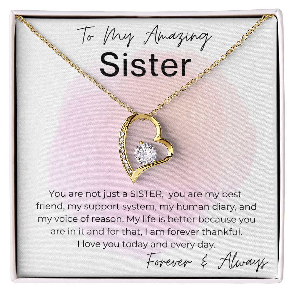 My Sister, My Best Friend - Gift for Sister - Heart Pendant Necklace