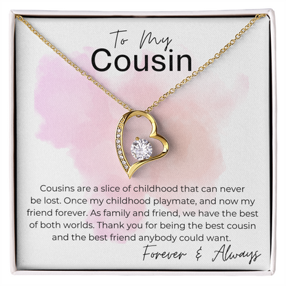 Cousins And Friends - Gift for Female Cousin - Heart Pendant Necklace
