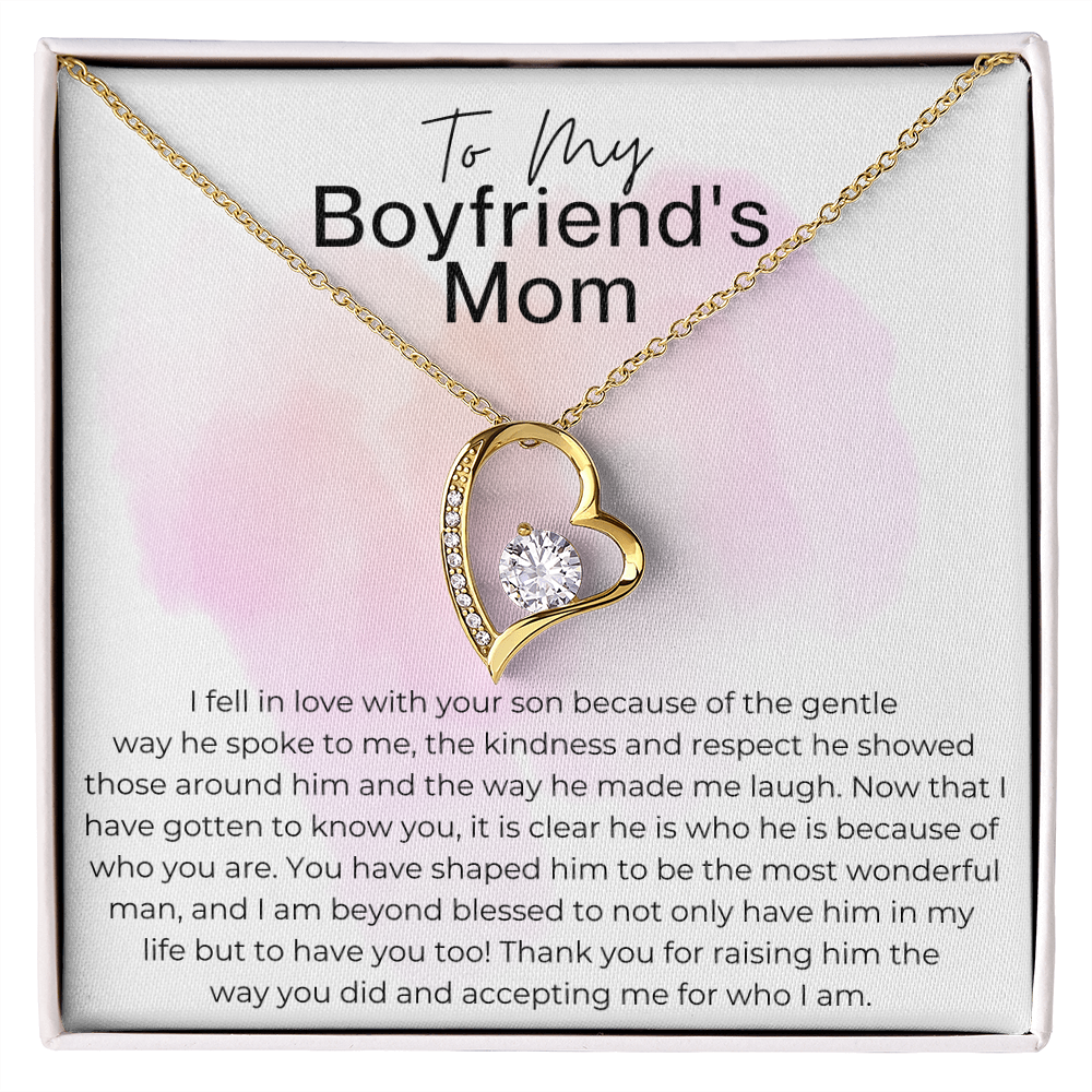Thank You for Raising Your Son - Gift for Boyfriend's Mom - Heart Pendant Necklace