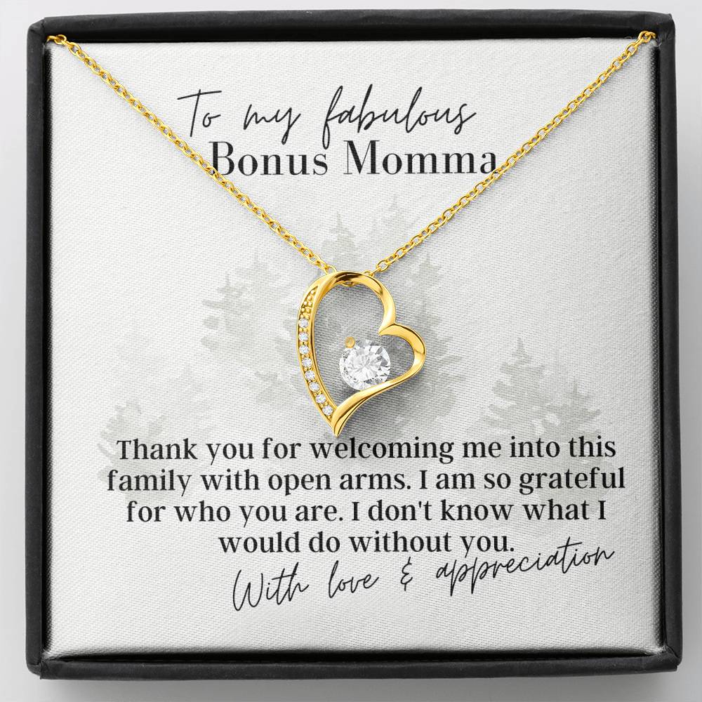To My Fabulous Bonus Momma - Forever Love - Pendant Necklace