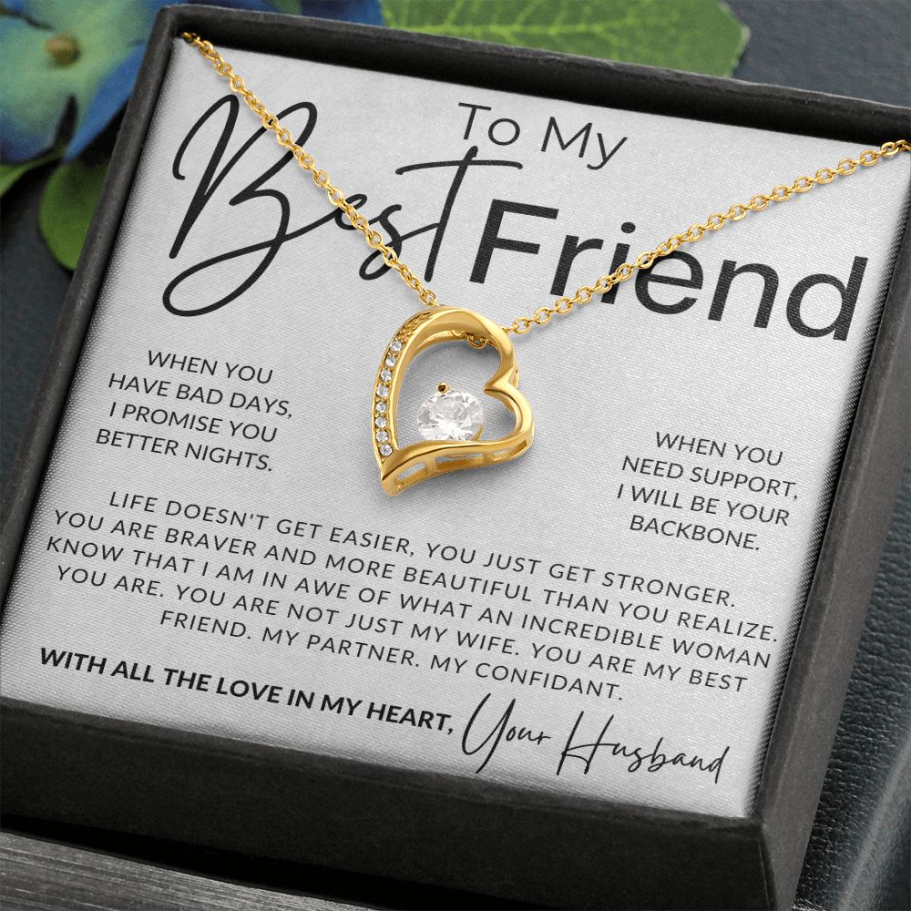 Personalized To My Beautiful Wife Necklace From Husband Feel My Love  Soulmate Wedding Anniversary Valentines Day Birthday Customized Gift Box  Message Card - Siriustee.com