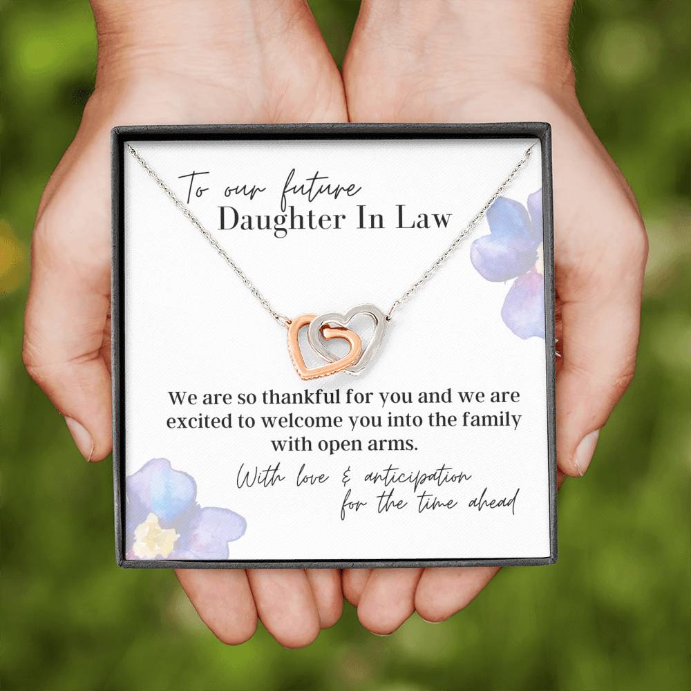 To Our Future Daughter In Law, With Love - Interlocking Hearts - Pendant Necklace