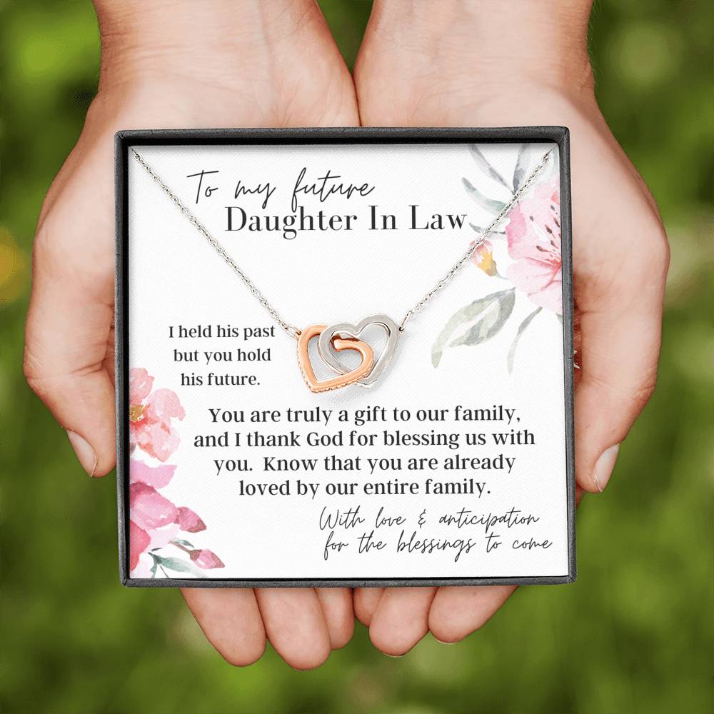 To My Future Daughter In Law - Interlocking Hearts - Pendant Necklace