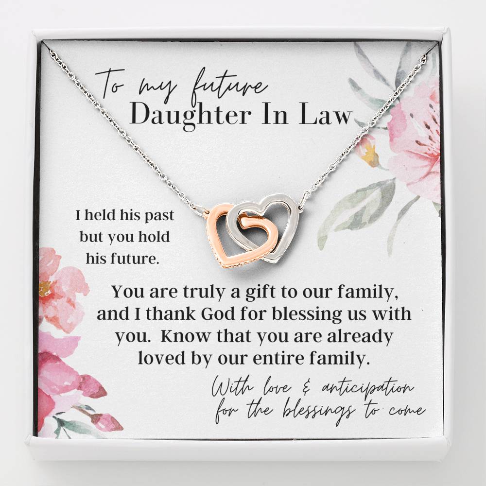 To My Future Daughter In Law - Interlocking Hearts - Pendant Necklace
