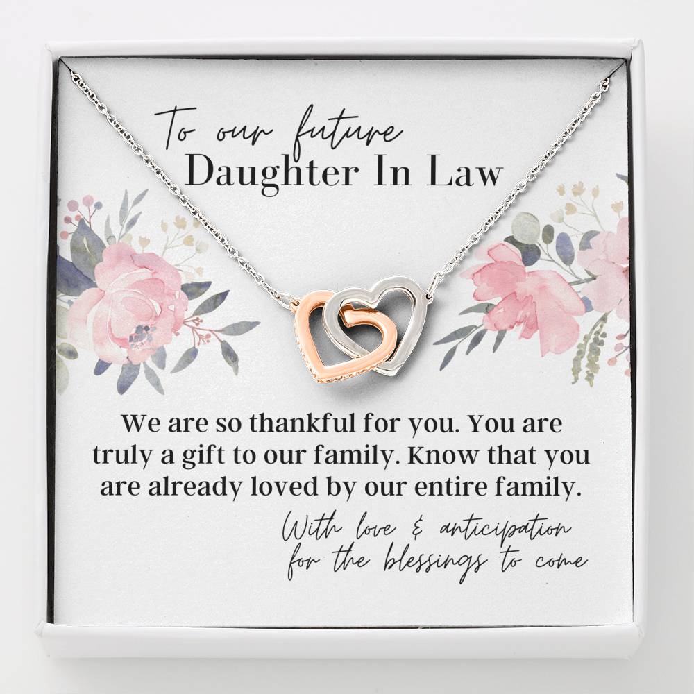 To Our Future Daughter In Law - Interlocking Hearts - Pendant Necklace