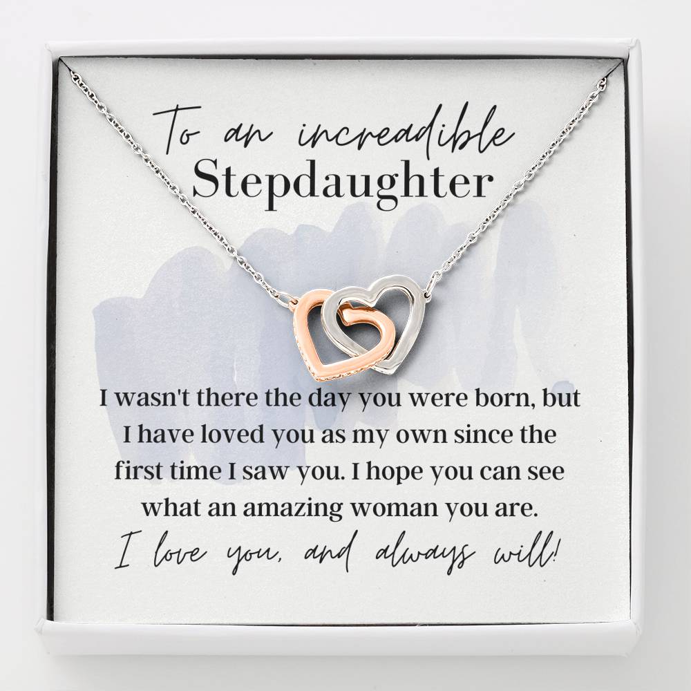 To an Incredible Stepdaughter - Interlocking Hearts - Pendant Necklace