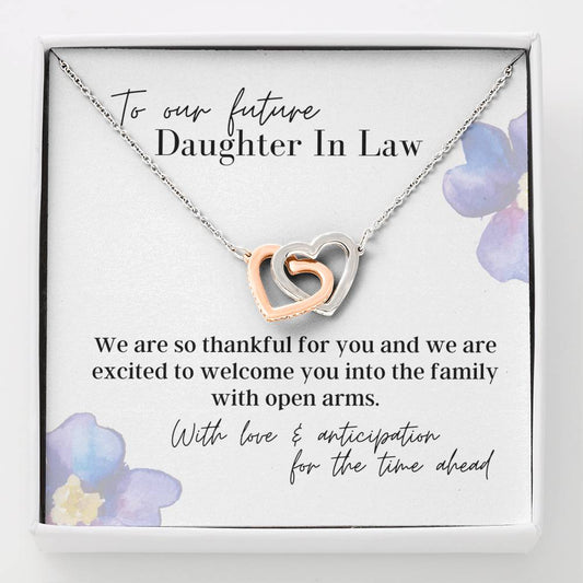 To Our Future Daughter In Law, With Love - Interlocking Hearts - Pendant Necklace