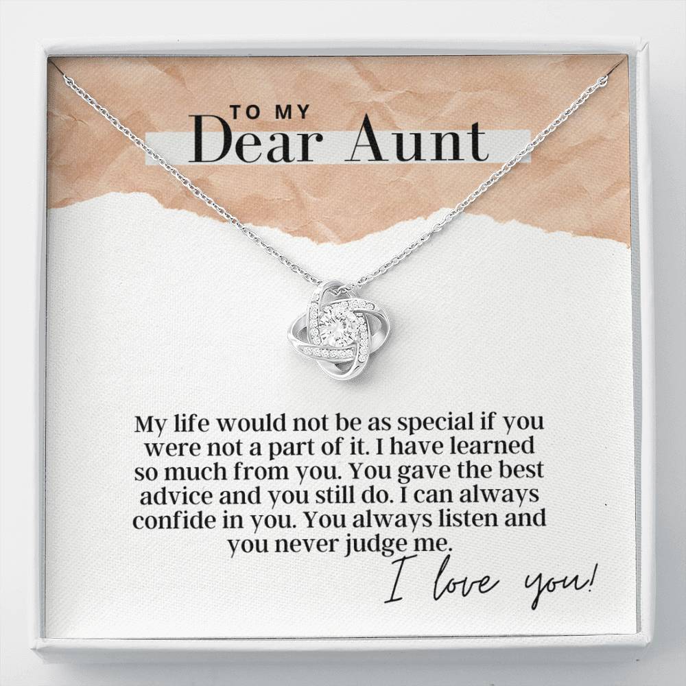 To My Dear Aunt -  Love Knot - Pendant Necklace - The Perfect Gift For Aunt