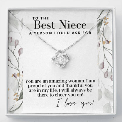 To The Best Niece A Person Could Ask For -  Love Knot - Pendant Necklace - The Perfect Gift