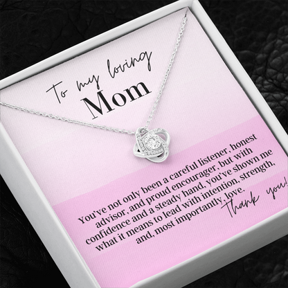 To My Loving Mom - Love Knot Pendant Necklace - The Perfect Gift for Your Mom