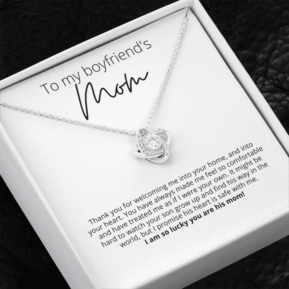 To My Boyfriend's Mom, Thank You for Welcoming Me - Knot Pendant Necklace - For Your Boyfriends Mom