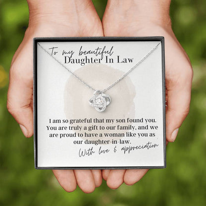 To My Beautiful Daughter In Law - Love Knot - Pendant Necklace