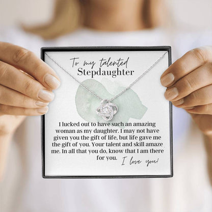 To My Talented Stepdaughter, I Love You - Love Knot - Pendant Necklace