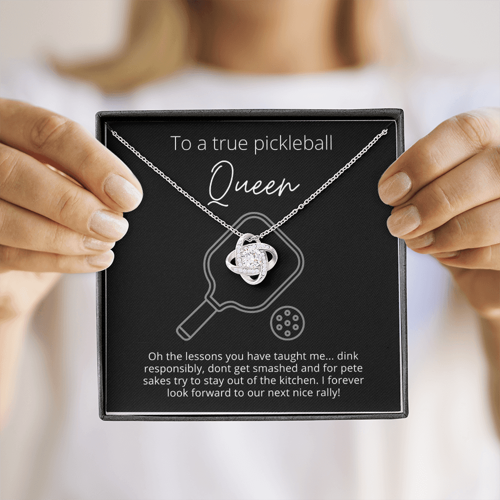 To a True Pickleball Queen -Knot Pendant Necklace - The Perfect Pickleball Gift