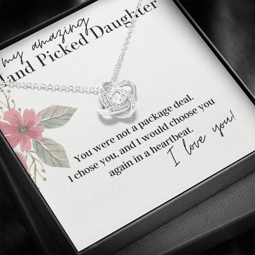 To My Amazing Hand Picked Daughter - Love Knot - Pendant Necklace