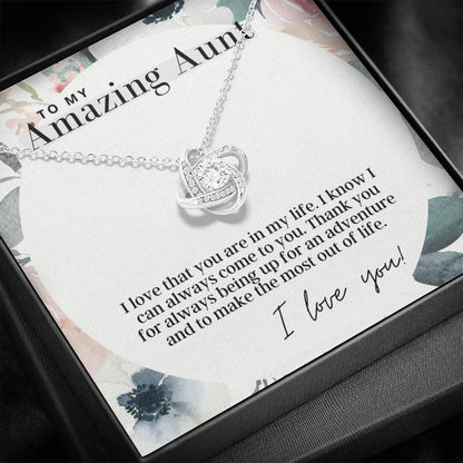 To My Amazing Aunt -  Love Knot - Pendant Necklace - The Perfect Gift For Aunt
