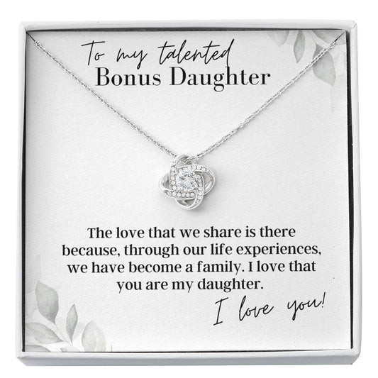 To My Talented Bonus Daughter, I Love You - Love Knot - Pendant Necklace