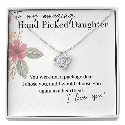 To My Amazing Hand Picked Daughter - Love Knot - Pendant Necklace
