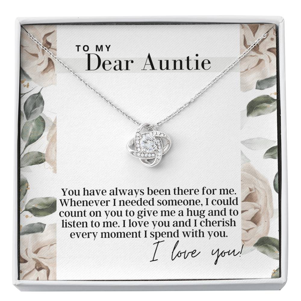 To My Dear Auntie -  Love Knot - Pendant Necklace - The Perfect Gift For Aunt