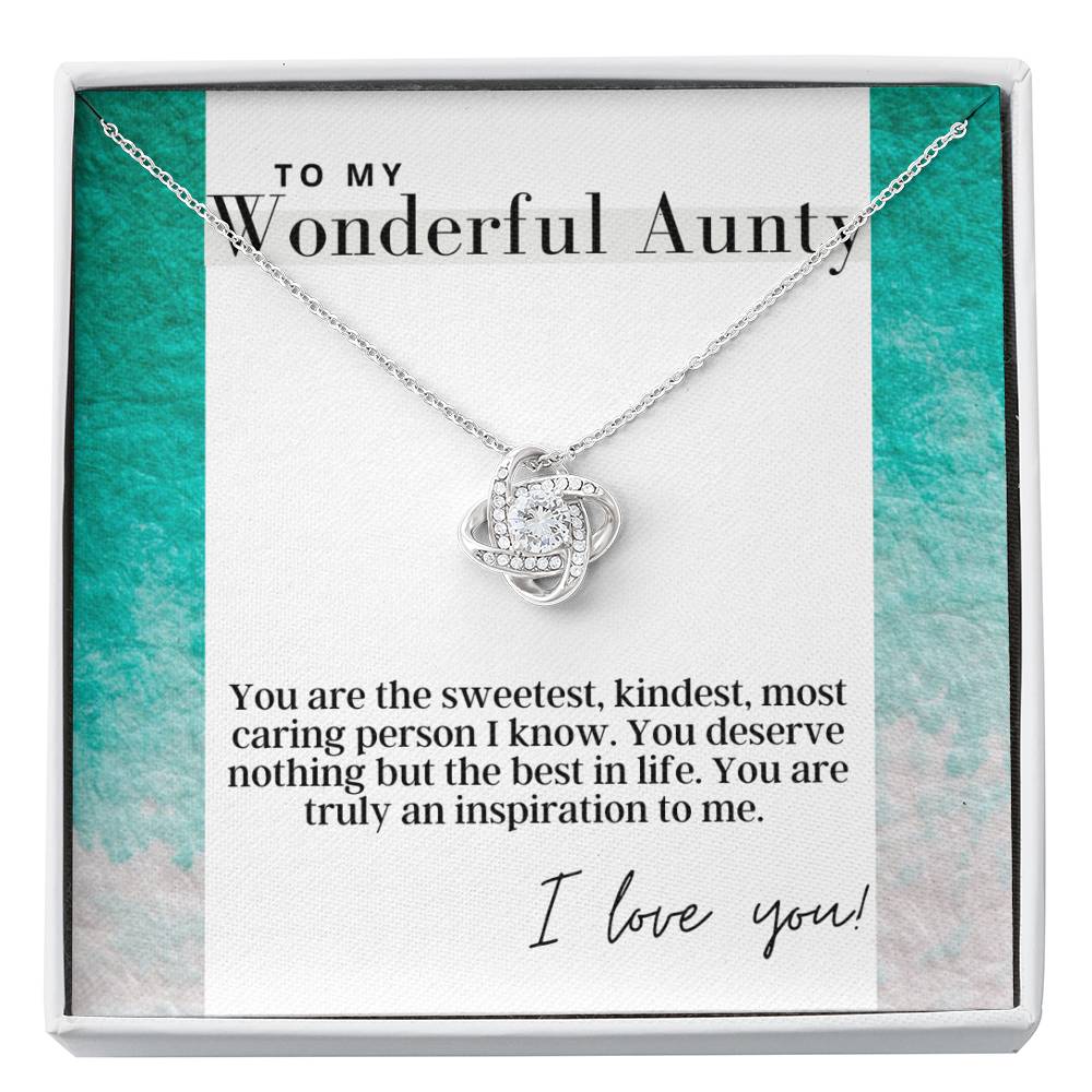 To My Wonderful Aunty -  Love Knot - Pendant Necklace For Aunt - The Perfect Gift
