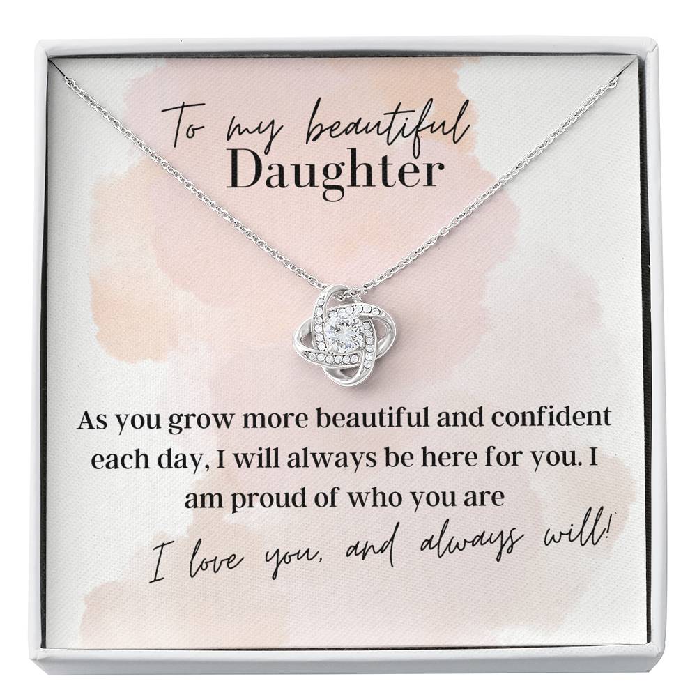 To My Beautiful Daughter - Love Knot - Pendant Necklace
