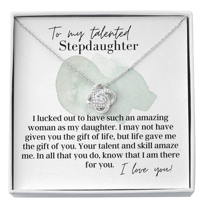 To My Talented Stepdaughter, I Love You - Love Knot - Pendant Necklace