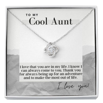 To My Cool Aunt -  Love Knot - Pendant Necklace - The Perfect Gift For Aunt