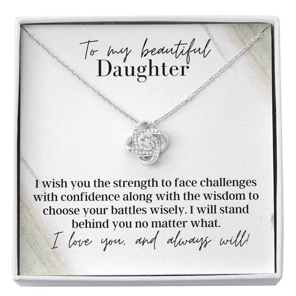 To My Beautiful Daughter, With Love - Love Knot - Pendant Necklace