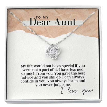 To My Dear Aunt -  Love Knot - Pendant Necklace - The Perfect Gift For Aunt