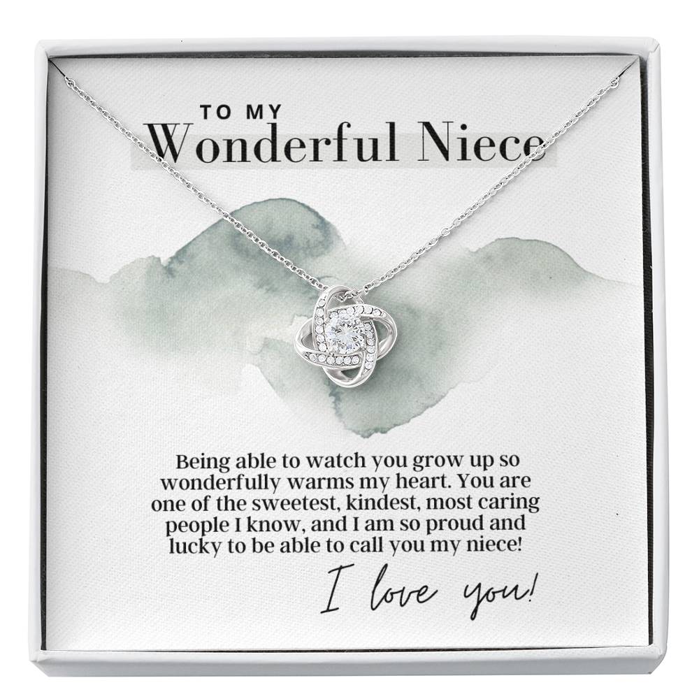 To My Wonderful Niece -  Love Knot - Pendant Necklace - The Perfect Gift