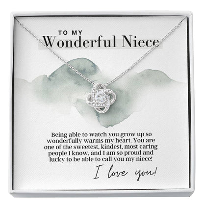 To My Wonderful Niece -  Love Knot - Pendant Necklace - The Perfect Gift