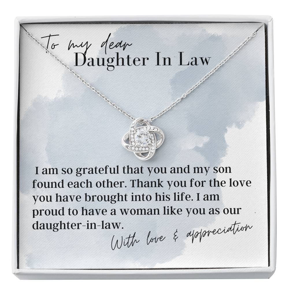 To My Dear Daughter In Law - Love Knot - Pendant Necklace