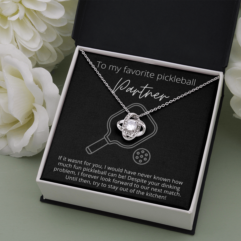 To My Favorite Pickleball Partner, Stay Out of the Kitchen - Knot Pendant Necklace - The Perfect Pickleball Gift