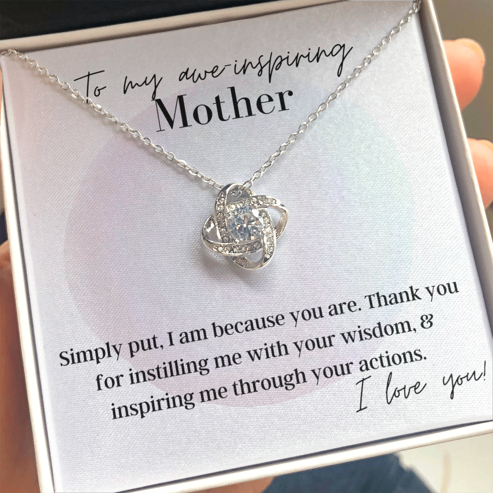 To My Awe-Inspiring Mother - Love Knot Pendant Necklace - The Perfect Gift for Your Mother