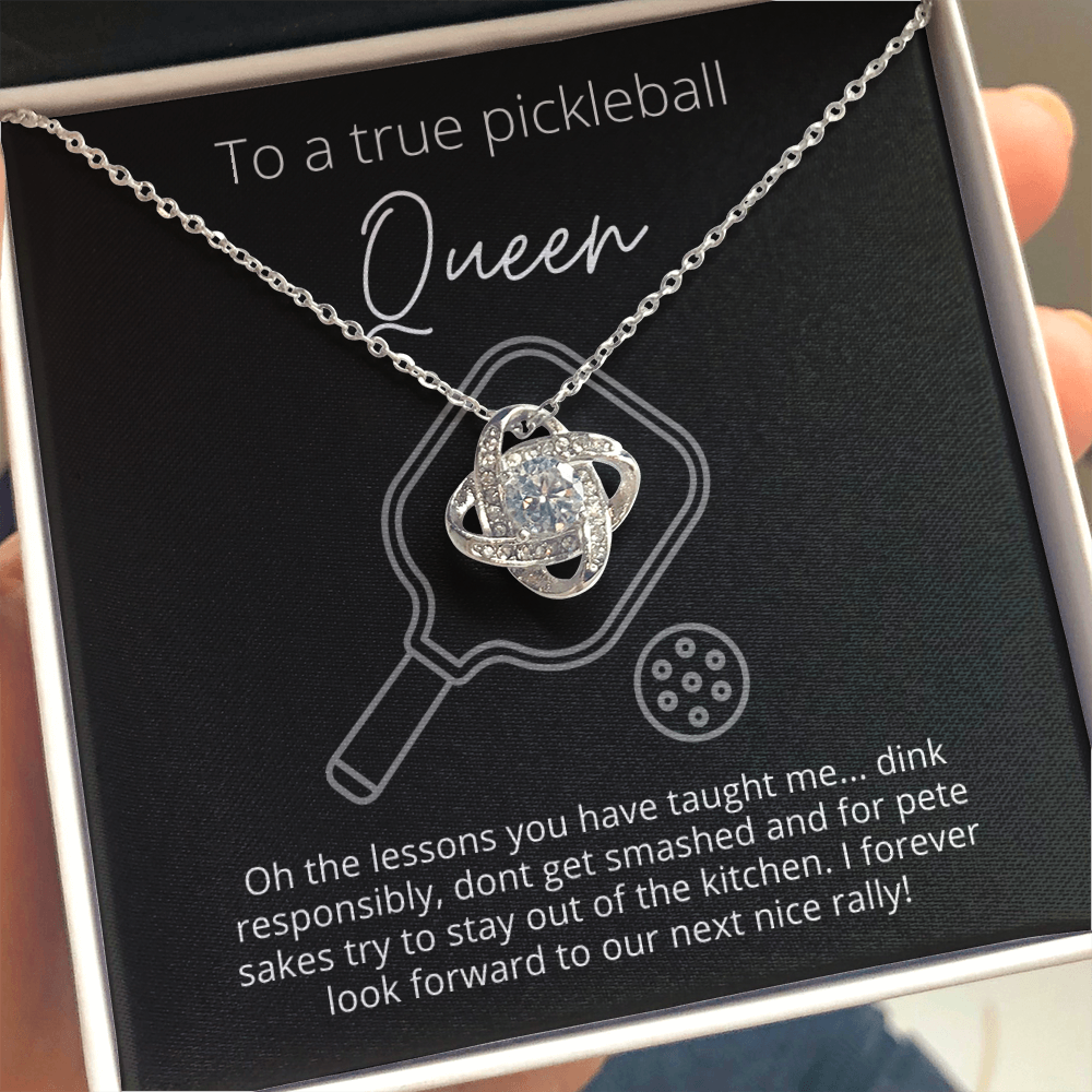 To a True Pickleball Queen -Knot Pendant Necklace - The Perfect Pickleball Gift