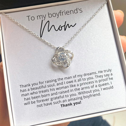To My Boyfriend's Mom, I Owe It All To You - Knot Pendant Necklace - For Your Boyfriends Mom