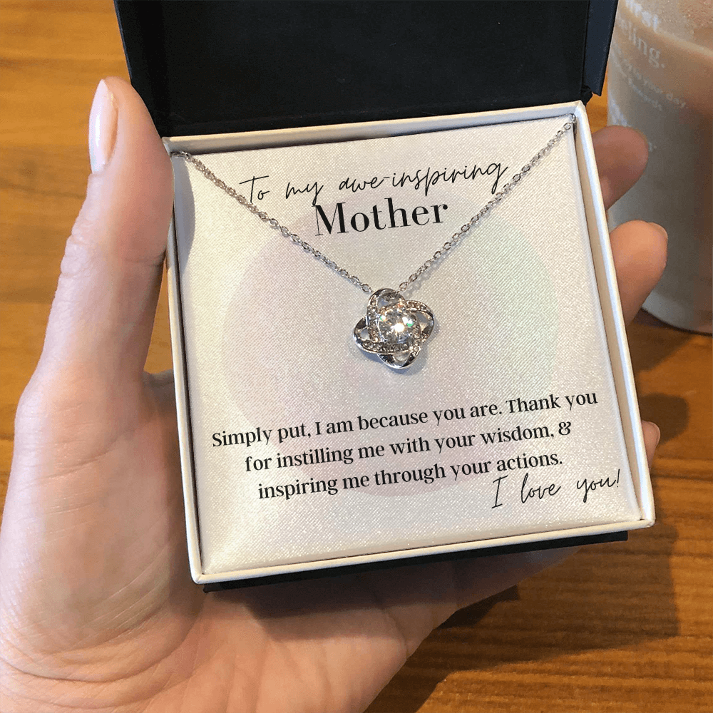 To My Awe-Inspiring Mother - Love Knot Pendant Necklace - The Perfect Gift for Your Mother