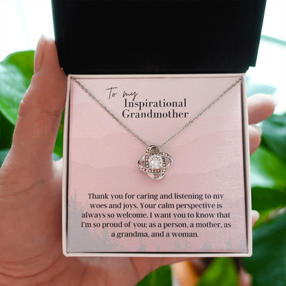 To My Inspirational Grandmother - Love Knot Pendant Necklace - The Perfect Gift for Your Grandmother