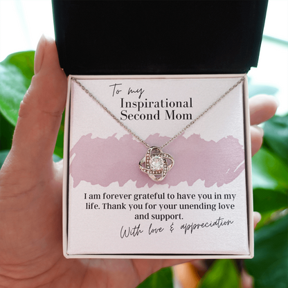 To My Inspirational Second Mom - Love Knot Pendant Necklace - The Perfect Gift for Your Second Mom