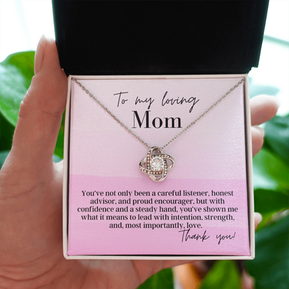 To My Loving Mom - Love Knot Pendant Necklace - The Perfect Gift for Your Mom