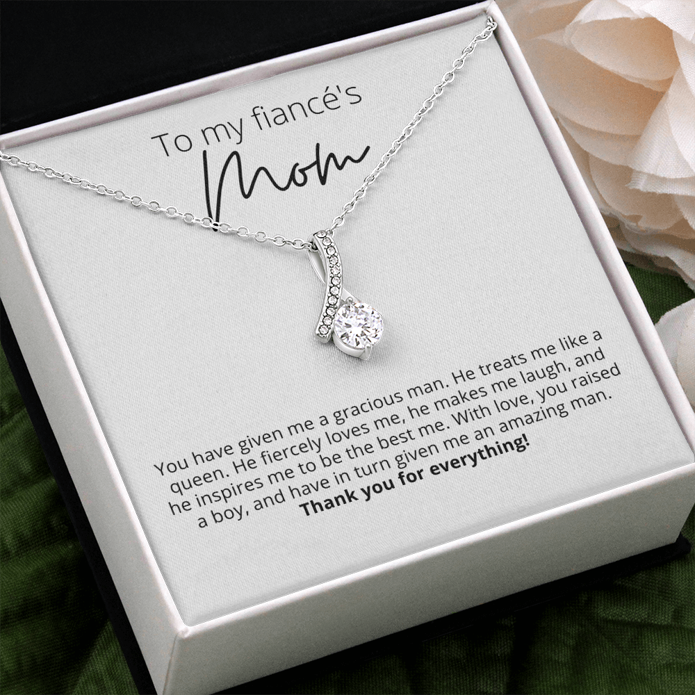 Thank You for Everything, To My Fiancé's Mom - Alluring Beauty Pendant Necklace - For Your Future Mother In Law, Gift for Groom's Mom