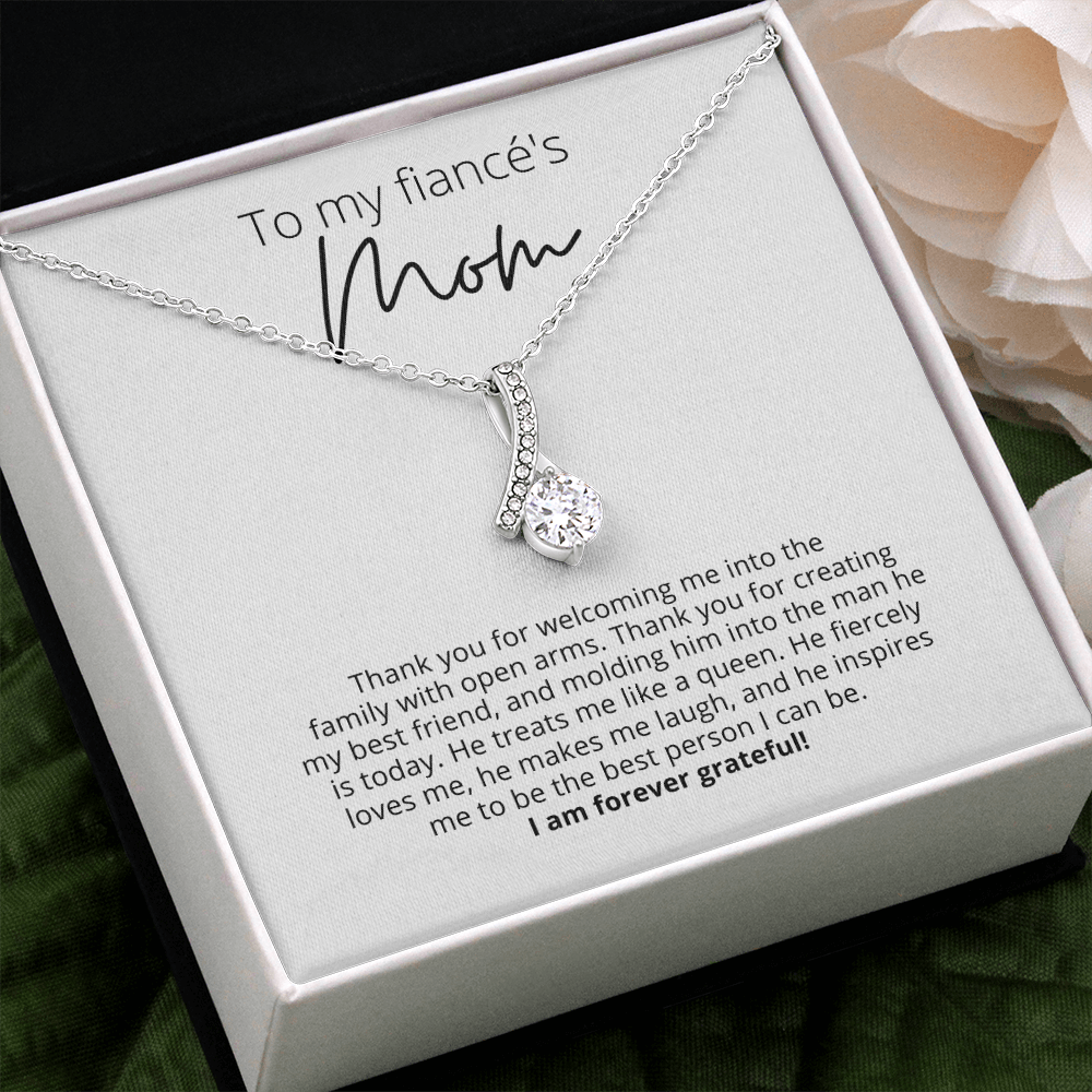 Thank You for Raising the Man of My Dreams, To My Fiancé's Mom  - Alluring Beauty Pendant Necklace - For Your Future Mother In Law, Gift for Groom's Mom